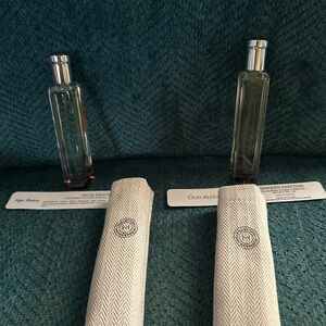 Elegant Hermes’ Glass Perfume Bottles - Set of Two